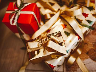 presents stacked on top of each other