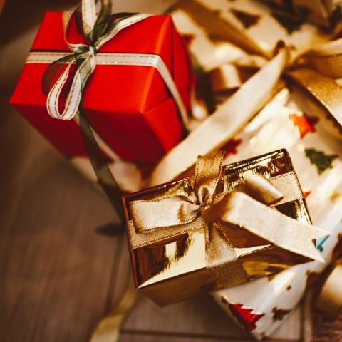 presents stacked on top of each other